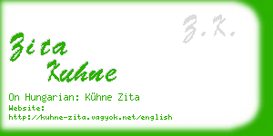 zita kuhne business card