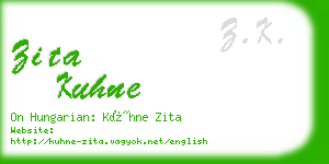 zita kuhne business card